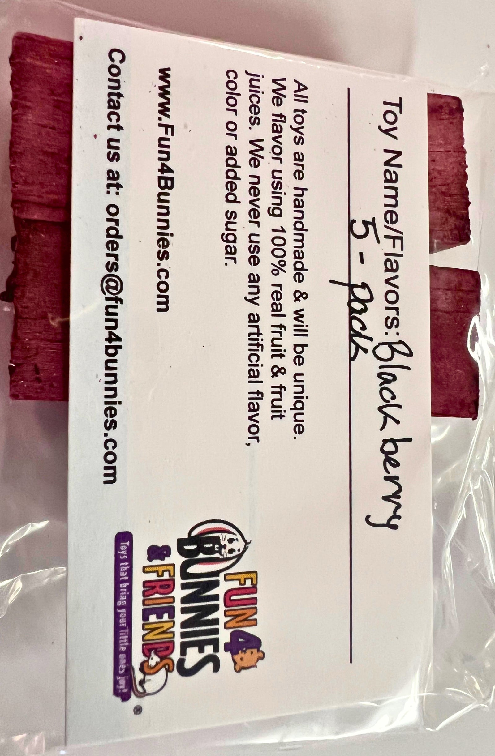5 pack blackberry blocks chew toy for small pets