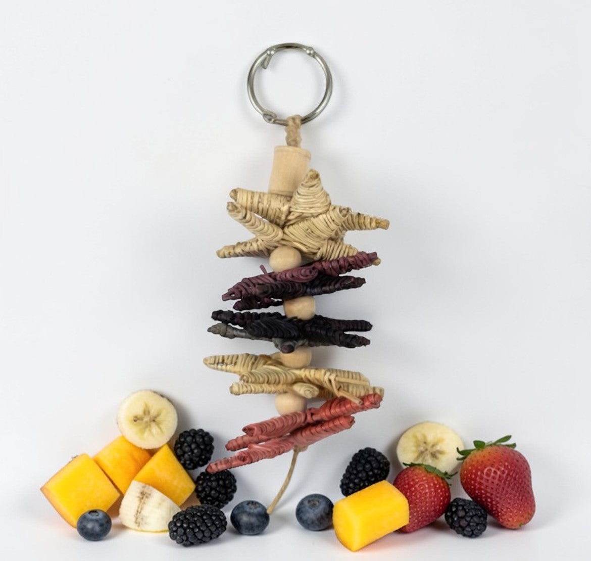 Flavored grapevine stars on a hanging kabob