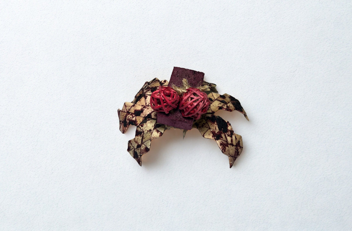 Chew Toy made from palm leaf, balsa and vine balls