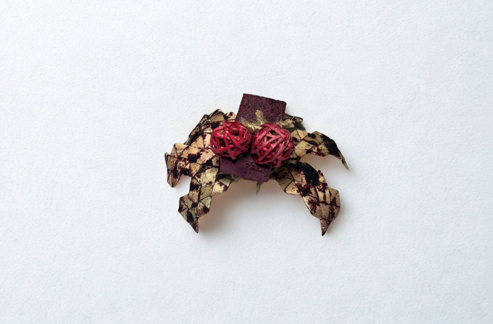 Chew Toy made from palm leaf, balsa and vine balls