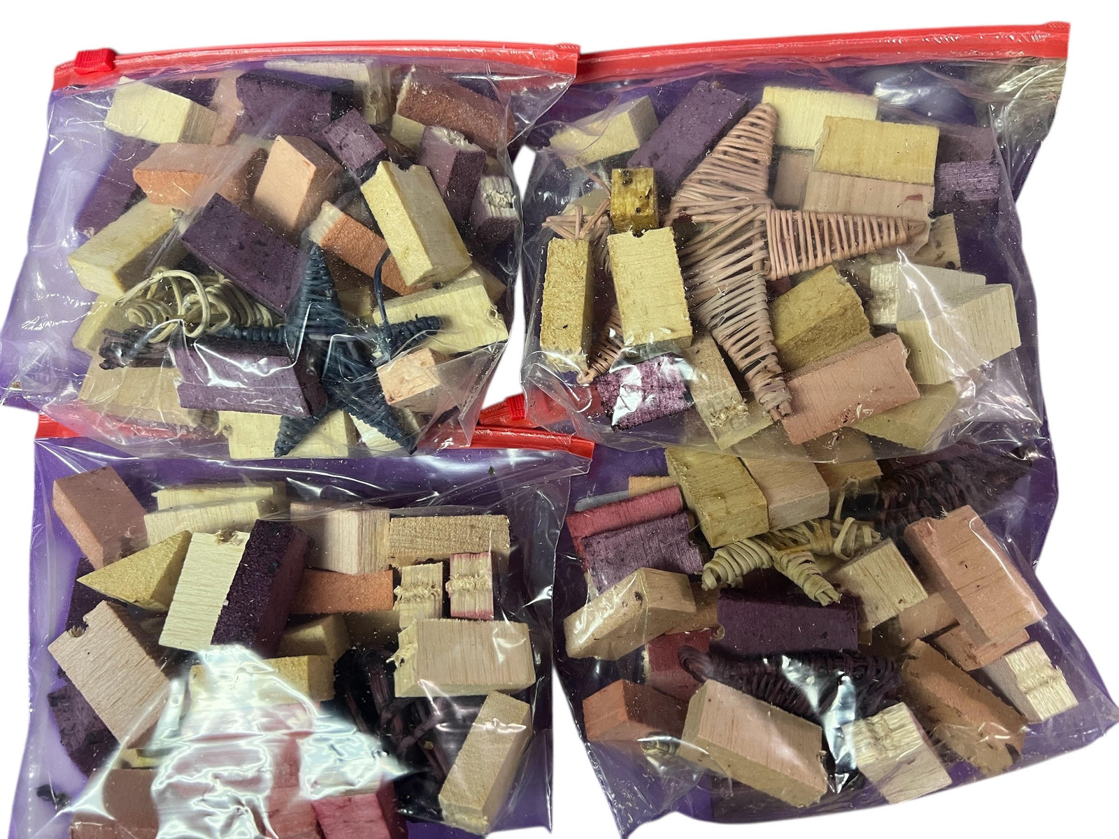 photo of baggies of broken flavored toy pieces for sale