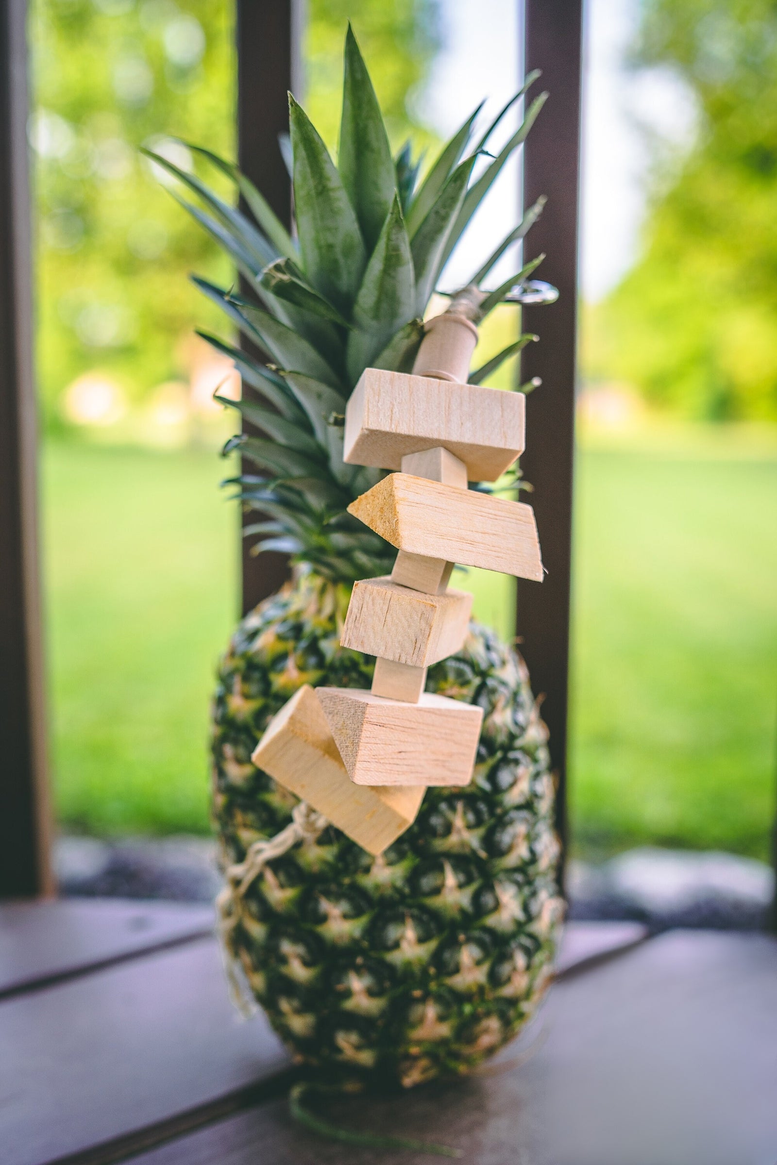 Flavored balsa chew toy flavored with pear, mango, papaya, pineapple & peach for small pets