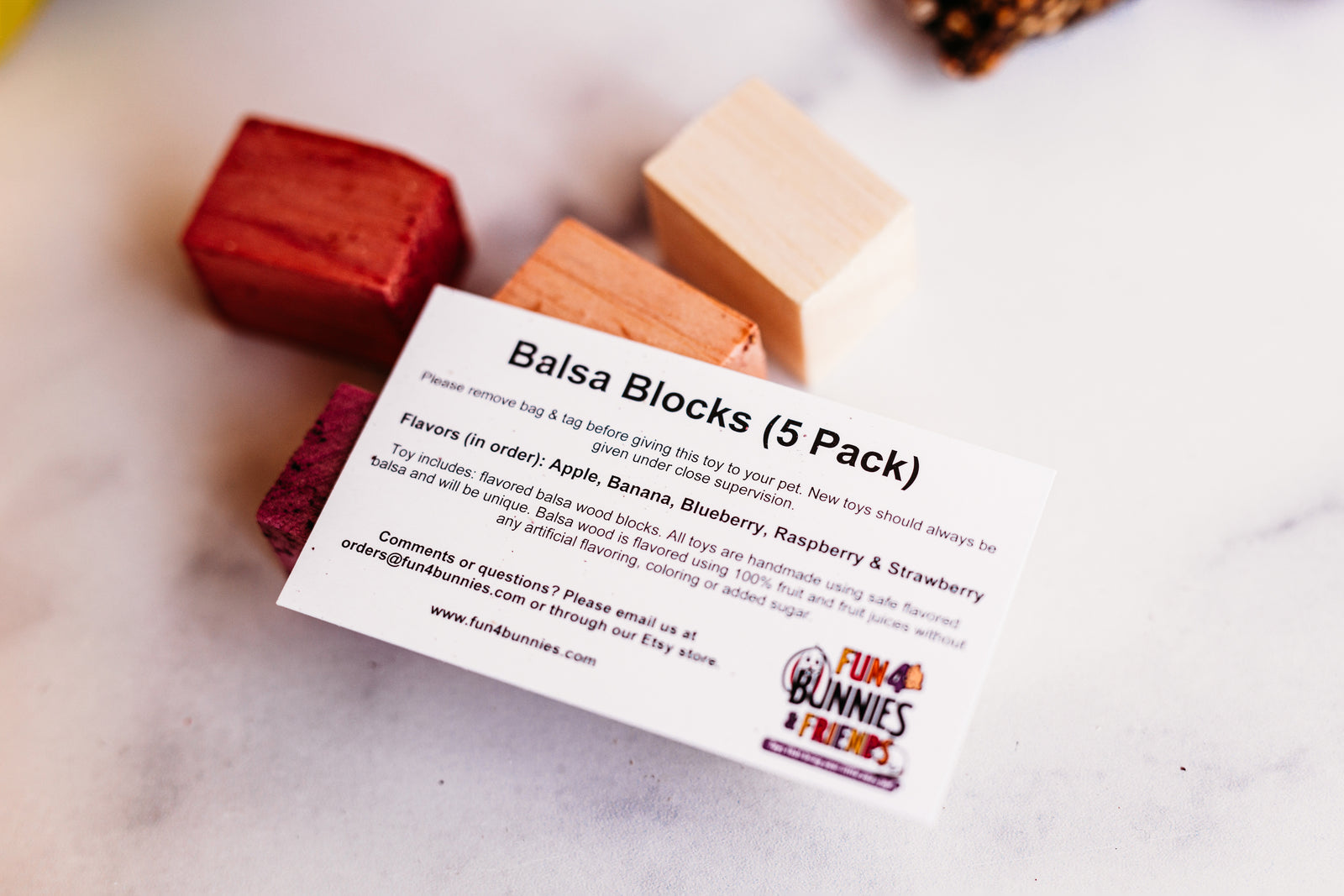 Fun4Bunnies & Friends - Balsa Blocks (5 pack) – Rhody Bun Mobile Market